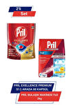 Pril Excellence Premium 5’i 1 Arada 60'lı Kapsül & Pril Bulaşık Makinesi Tuzu 2 kg