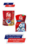 Pril Excellence Premium 5’i 1 Arada 40'lı Kapsül & Pril Makine Temizleyici 3'lü Tablet