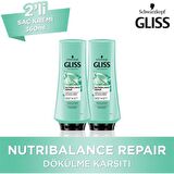 Gliss Nutribalance Repair Saç Dökülmesi Karşıtı Saç Kremi 360 ml x 2 Adet