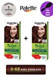 Palette Kalıcı Doğal Renkler 3-68 Kızıl Çikolata X 2 Adet + Gliss Tarak