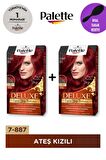 Palette Deluxe Yoğun Renkler 7-887 Ateş Kızılı X 2 Adet + Gliss Tarak