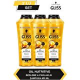 Gliss Oil Nutritive Şampuan 400ml x 3'lü Set