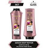 Gliss Serum Deep Repair Onarıcı Şampuan 400 ml ve Saç Kremi 360 ml