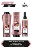 Gliss Serum Deep Repair Şampuan 400 ml + Saç Kremi 360 ml + Sıvı Saç Kremi 200 ml