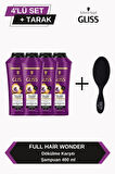 Full Hair Wonder Dökülme Karşıtı Şampuan 400ml x 4'lü Set+Tarak