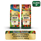Jacobs Origins Brazil & Colombia + Uganda & Kenya Filtre Kahve 200gr 2'li Paket