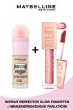 Maybelline New York Instant Perfector Glow Fondöten- 01 Light + Lifter Gloss Dudak Parlatıcısı - 003 Moon Seti