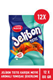 Jelibon Tıstıs Karışık Meyve Aromalı Yumuşak Şekerleme 80 gr - 12 Adet
