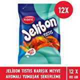 Jelibon Tıstıs Karışık Meyve Aromalı Yumuşak Şekerleme 80 gr - 12 Adet
