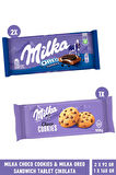 Milka Choco Cookies Damla Çikolatalı Kurabiye 168 gr & Milka Oreo Sandwich Tablet Çikolata 92 gr 2 Adet