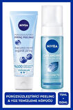 NIVEA Pürüzsüzleştirici Organik Pirinç Nazik Yüz Peeleng 75ml ve Canlandırıcı Yüz Temizleme Köpüğü 150ml
