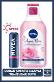Rose Renkli Nemlendirici Dudak Kremi SPF30 ve Gül Suyu Micellar Günlük Makyaj Temizleme Suyu 400ml