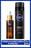 MEN Erkek Tıraş Jeli Deep Dimension 200ml ve Q10 Kırışıklık Karşıtı Çift Etkili Cilt Serumu 30ml