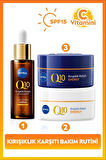 SPF15 Q10 Energy Gündüz Yüz Kremi 50ml, Gece Kremi 50ml ve Kırışıklık Karşıtı Çift Etkili Serum 30ml
