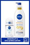 Q10 Sıkılaştırıcı Nemlendirici Vücut Losyonu400ml ve Kadın Mini Roll-on Deodorant Fresh Natural 25ml