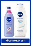 Creme Soft Kremsi Dokunuş Duş Jeli 750ml ve Değerli Yağlar Içeren Nemlendirici Vücut Losyonu 400ml