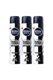 Nivea Deodorant Sprey Invisible Black&White Power 150ml.Erkek x 3 adet