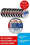 Tesa Elektrik İzolasyon Bandı sPVC, 10m x 15mm, siyah renk x10 Adet