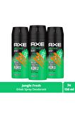 Axe Jungle Fresh Erkek Sprey Deodorant 3 x 150 ML