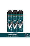 Rexona Men Kömür Detox Erkek Sprey Deodorant 150 ml X3