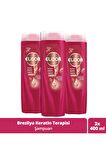 Şampuan Brezilya Keratin Terapisi Hidrolize Keratin Marula Yağı E Vitamini 400 ml x3