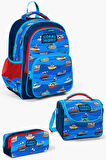 Coral High Kids Lacivert Mavi Gemi Desenli 3'lü Okul Çanta Seti SET0114416