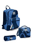 Coral High Lacivert Mavi Desenli 3’lü Okul Çanta Seti SET0123688