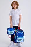 Coral High Kids Saks Mavi Astronot Desenli 3’lü Okul Çanta Seti - Erkek Çocuk