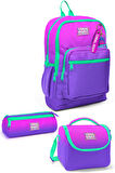 Coral High Kids Pembe Mor Renk Geçişli 3’lü Okul Çanta Seti SET0123762