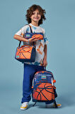 Coral High Kids Turuncu Lacivert Basketbol Desenli 3’lü Okul Çanta Seti SET0123766