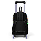 Coral High Kids Siyah Gri Dinozor Desenli Çekçekli 3'lü Çanta Seti SET0123944