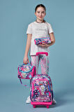 Coral High Kids Grafiti Desenli Üç Bölmeli Çekçekli 3'lü Çanta Seti SET0123960