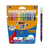 Bic Kids 12 Li Keçeli Boya Kalemi+12 Li Plastidecor Silinebilir Mum Pastel Boya 