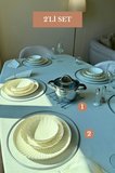 2’li Set Mat Gümüş 6'lı Supla Nihale Mutfak Seti