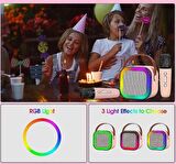 Mikrofon Karaoke Makinesi, Bluetooth Karaoke Makinesi, Çocuklar ve Yetişkinler için Taşınabilir Karaoke Oynatıcı Mikrofon, Şarj Edilebilir Çocuk Elektronik Oyuncak (Pembe)