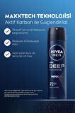 NIVEA MEN Erkek Sprey Deodorant Deep Dimension Aktif Karbon 150ml, 72 Saat Anti-perspirant Koruma, X3 Adet
