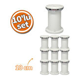 Sym Plastik Ayak Jumbo Beyaz Çizgili 10cm 10'lu Set