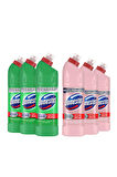 Domestos Beyaz Sabun Ferahlığı Çamaşır Suyu 3 x 750 ML + Domestos Mutfak Bio Active Çamaşır Suyu 3 x 750 ML