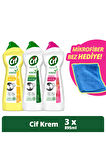 Cif Krem Yüzey Temizleyici 750 ml X 3 Mikrofiber Bez 1 Adet