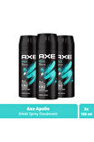Axe Apollo Erkek Deodorant & Body Spray 150 ml x3