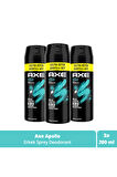 Axe Apollo Erkek Deodorant & Body Spray 200 ml x3
