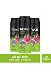 Axe Erkek Deodorant & Bodyspray Epic Fresh 48 Saat Etkileyici Koku 150 ML x3