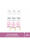 Dove Kadın Sprey Deodorant Nemlendirici Bakım Lotus Çiçeği 150 ml  x3