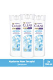 Clear Women Kepeğe Karşı Etkili Saç Bakım Şampuanı Hyaluron Nem Terapisi 350 ml x3