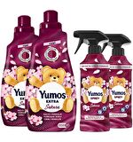 Yumoş Sprey Sakura 450 ml x2 + Yumoş Extra Çamaşır Yumuşatıcı Sakura 1440 ml x2