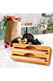 safestore 2'li Bambu Organizer Streç Ve Folyo Kesici, Bambu Streçlik Ve Folyo Kesici 2 Bölmeli