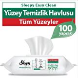 Sleepy Easy Clean Sirke Karbonat Beyaz Sabun Katkılı Yüzey Temizlik Islak Havlusu - 100'lü 3 Paket