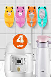 4'lü Set Airfryer Vb. Elektrikli Ürün Fiş Askısı Kablo Tutucu Düzenleyici Kendinden Yapışkanlı Klips