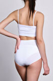 Kadın Dikişsiz Slip Pantolon Lohusa Korse Beyaz
