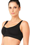 Siyah Toparlayıcı Sporcu Sütyen
